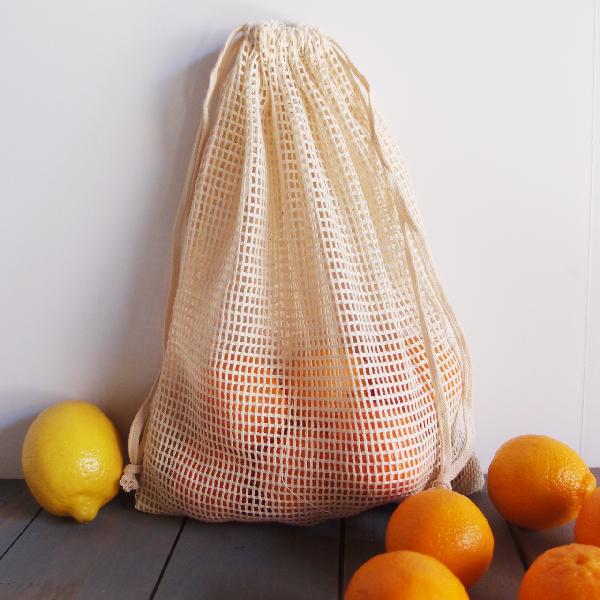Cotton Mesh Bags with Drawstring 10" x 12" (12 pk)