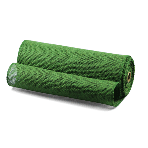 14" Emerald Green Burlap Ribbon - 10 Yards (Sewn Edges) - Click Image to Close