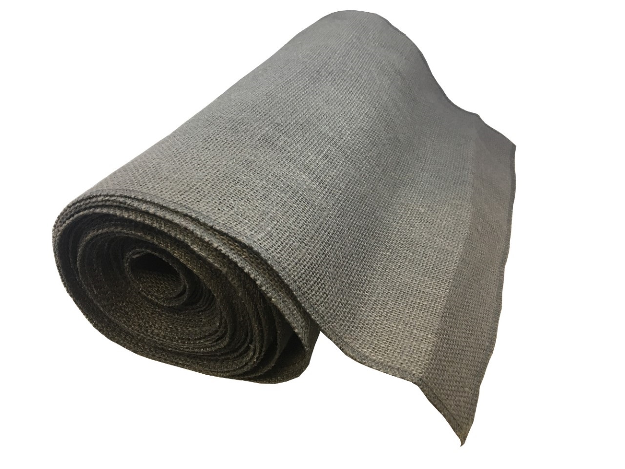 14" Charcoal Grey Burlap 10 Yards (Serged) Made IN USA - Click Image to Close