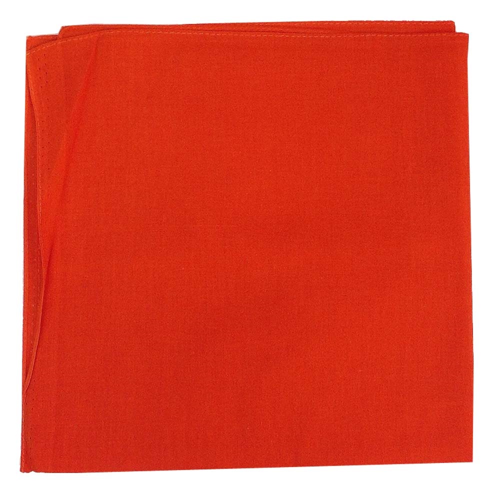 14" x 14" Orange Bandana Solid Color 100% Cotton - Click Image to Close