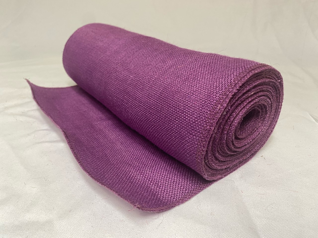 14" Purple Burlap 10 Yard Roll Sewn Edges - Made In USA