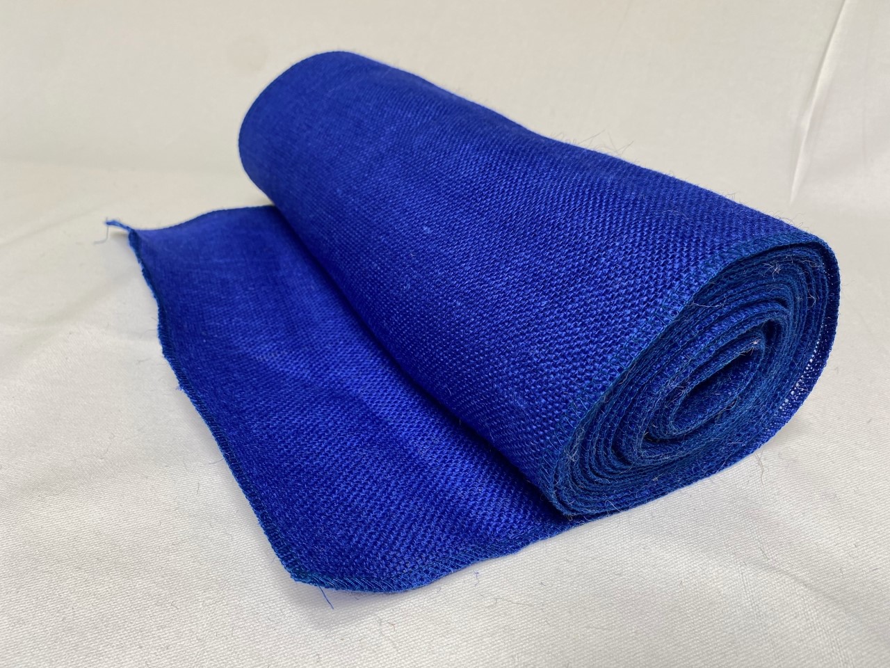14" Royal Blue Burlap 10 Yard Roll Sewn Edges - Made In USA