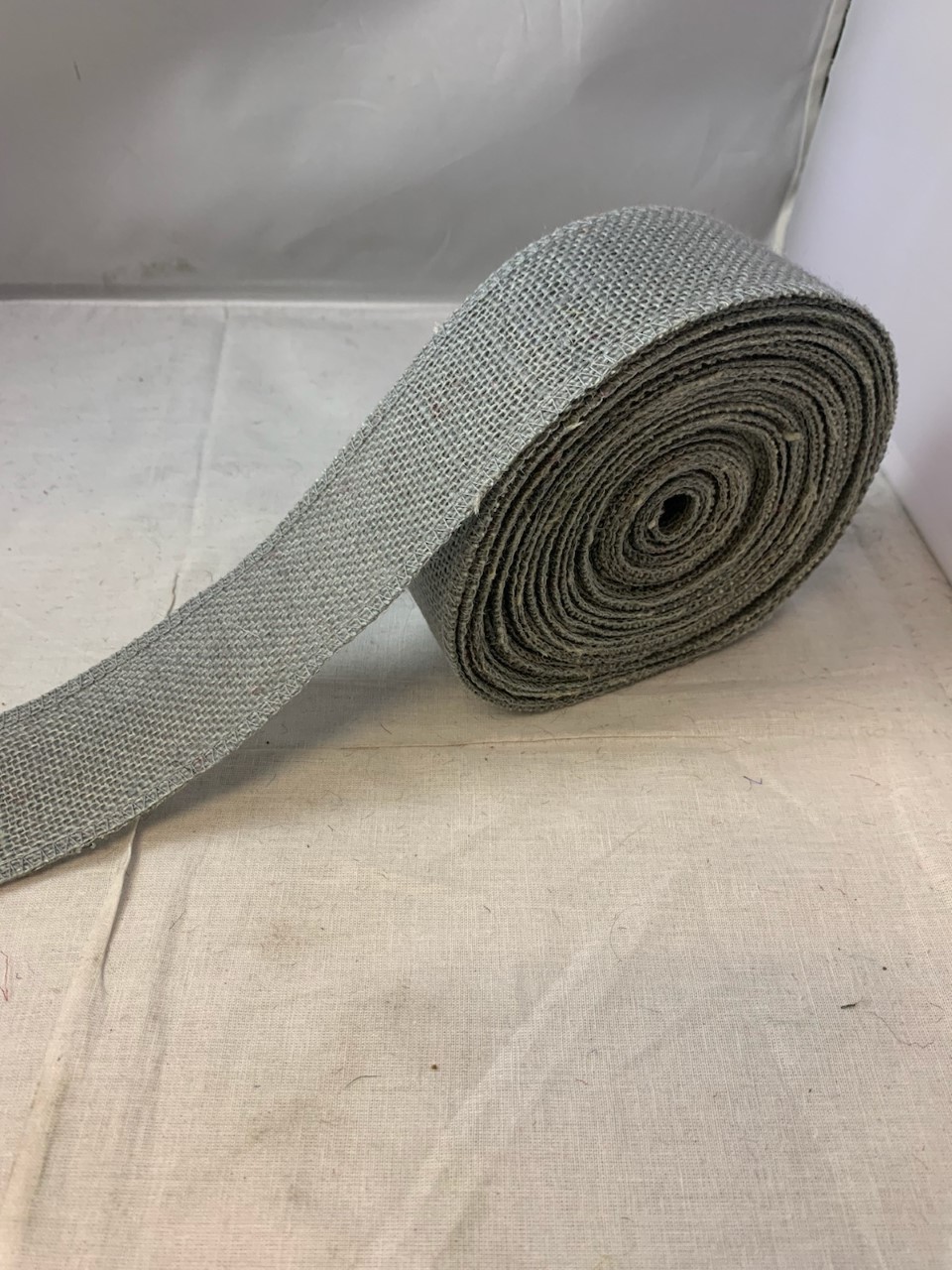 2" Light Grey Burlap Ribbon - 10 Yards (Serged) Made in USA