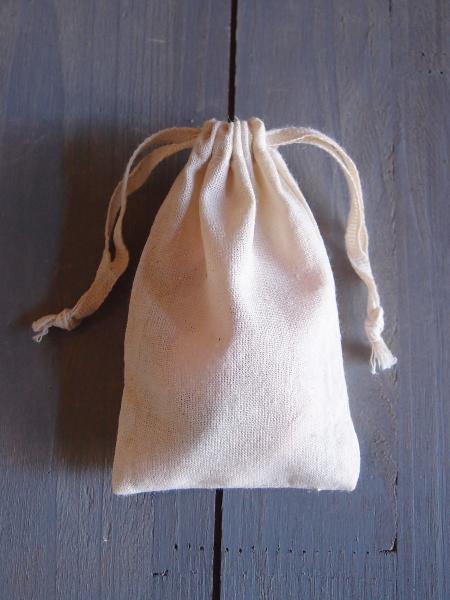 3" x 5" Muslin Bags with Cotton Drawstring (12 Pk) - Click Image to Close