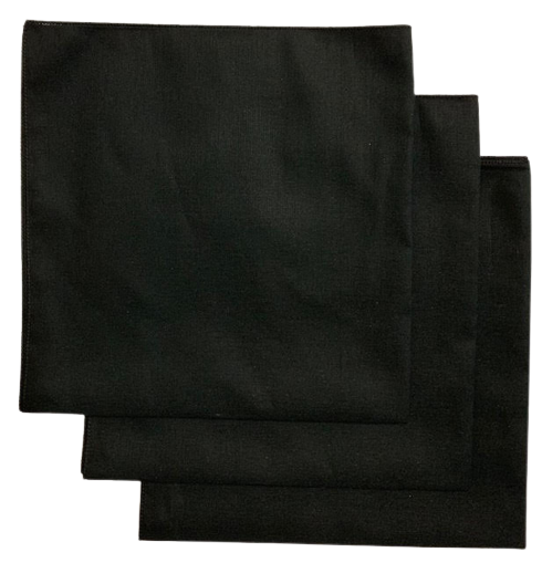 Made in the USA Solid Black Bandanas 3 Pk, 22" x 22" Cotton