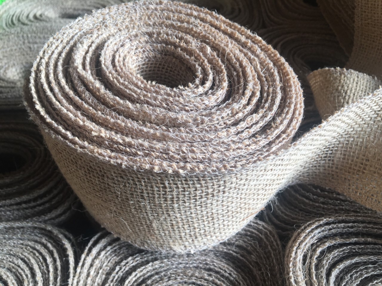 3" Wide Burlap Ribbon - 10 Yards (Sewn Edges) Made In USA - Click Image to Close