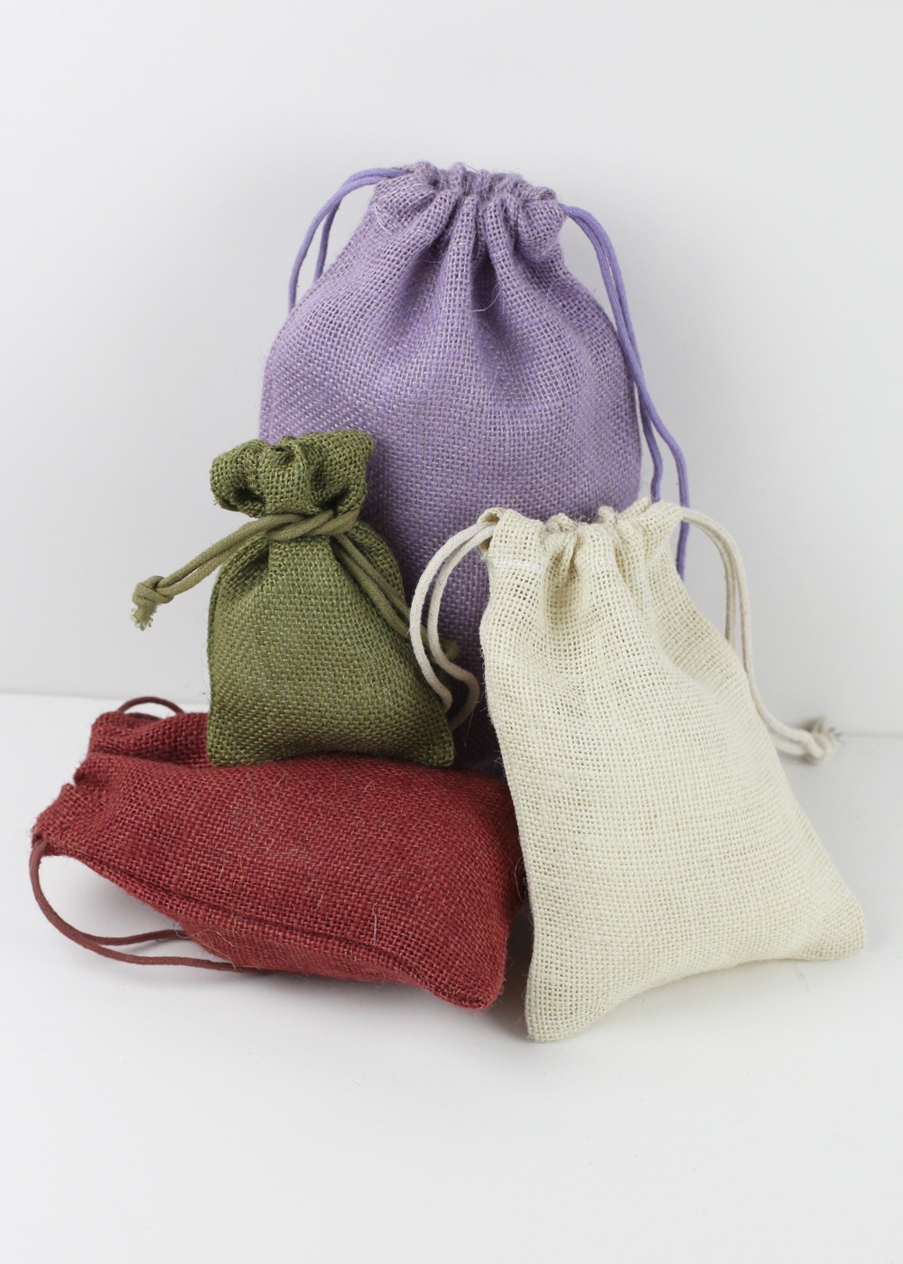 3 x 5 Linen Favor Bags with Jute Draw (dozen) - Click Image to Close