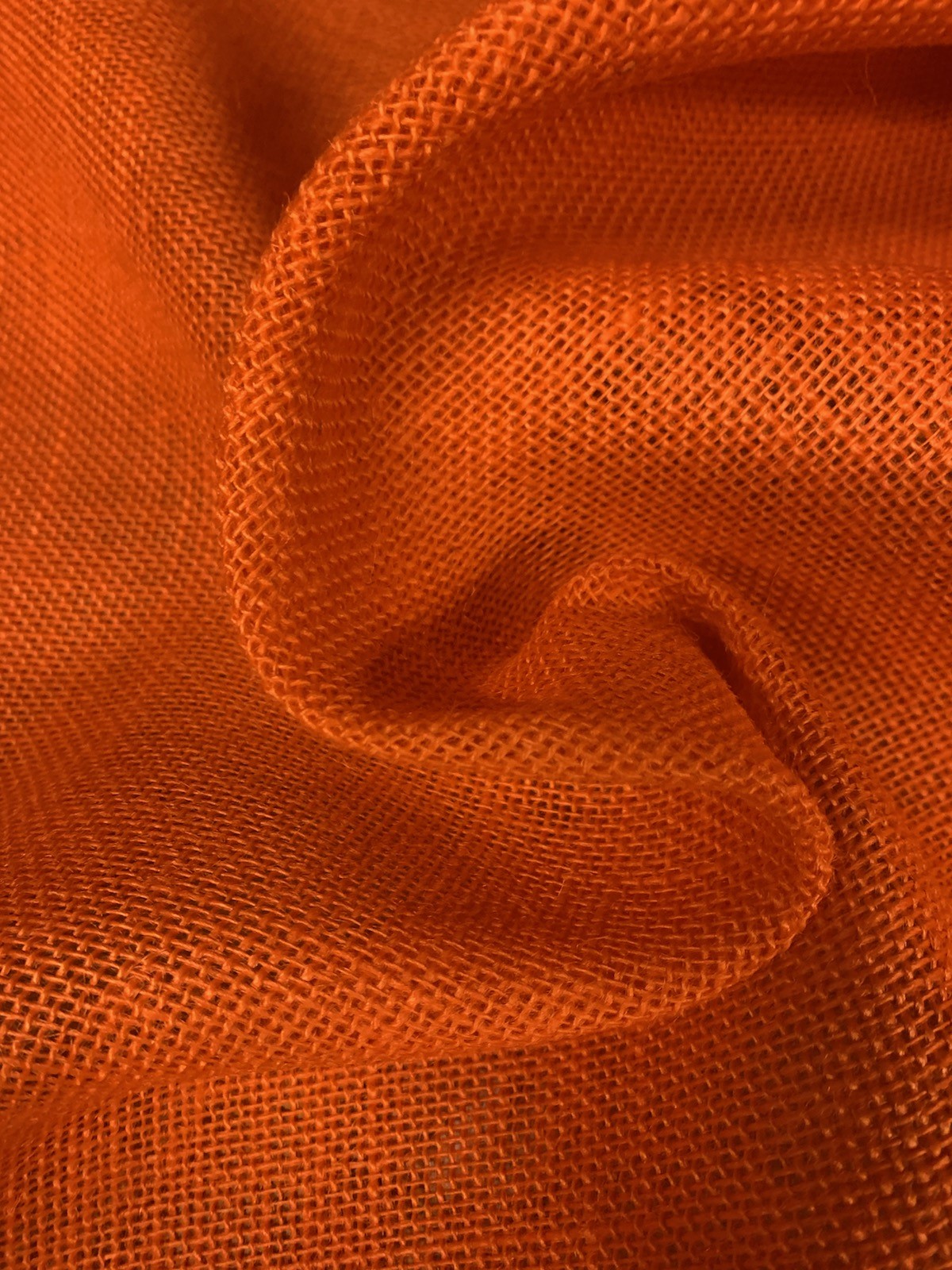 45/48" Wide Orange Burlap By The Yard - Click Image to Close