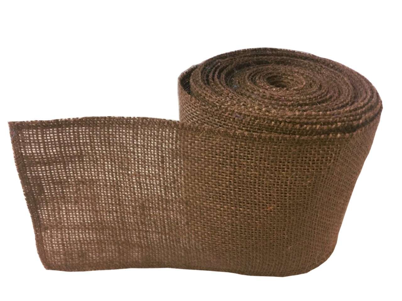 4" Brown Burlap Ribbon - 10 Yards (Sewn Edges) Made in USA