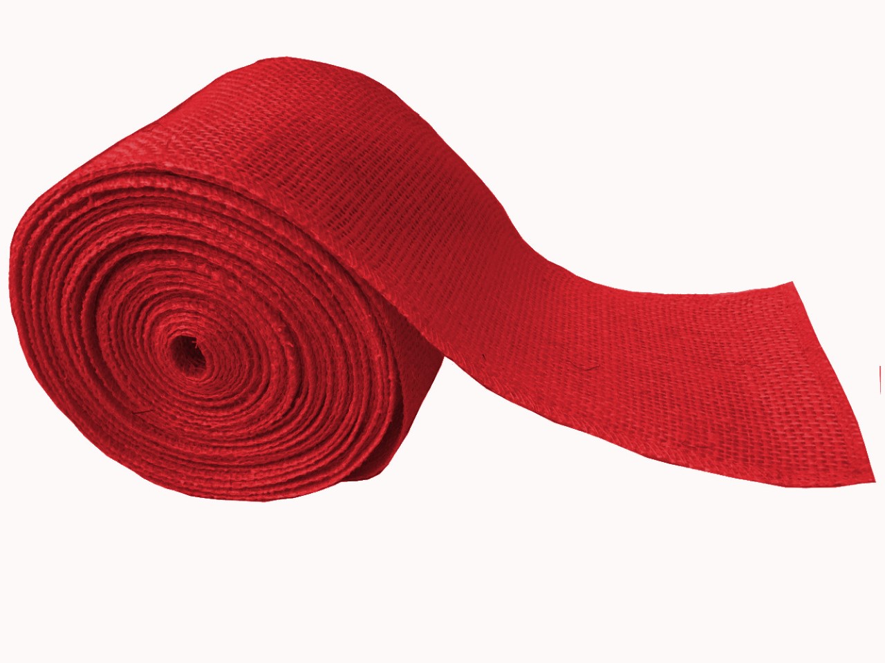 4" Red Burlap Ribbon - 10 Yards (serged) Made in USA - Click Image to Close