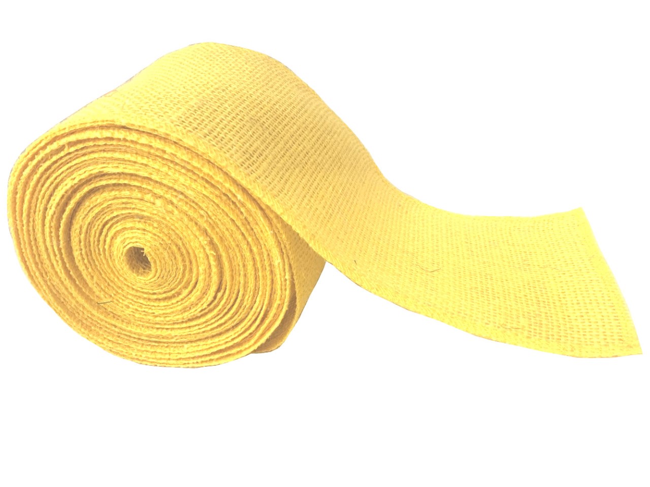 4" Yellow Burlap Ribbon - 10 Yards (Sewn Edges) Made in USA