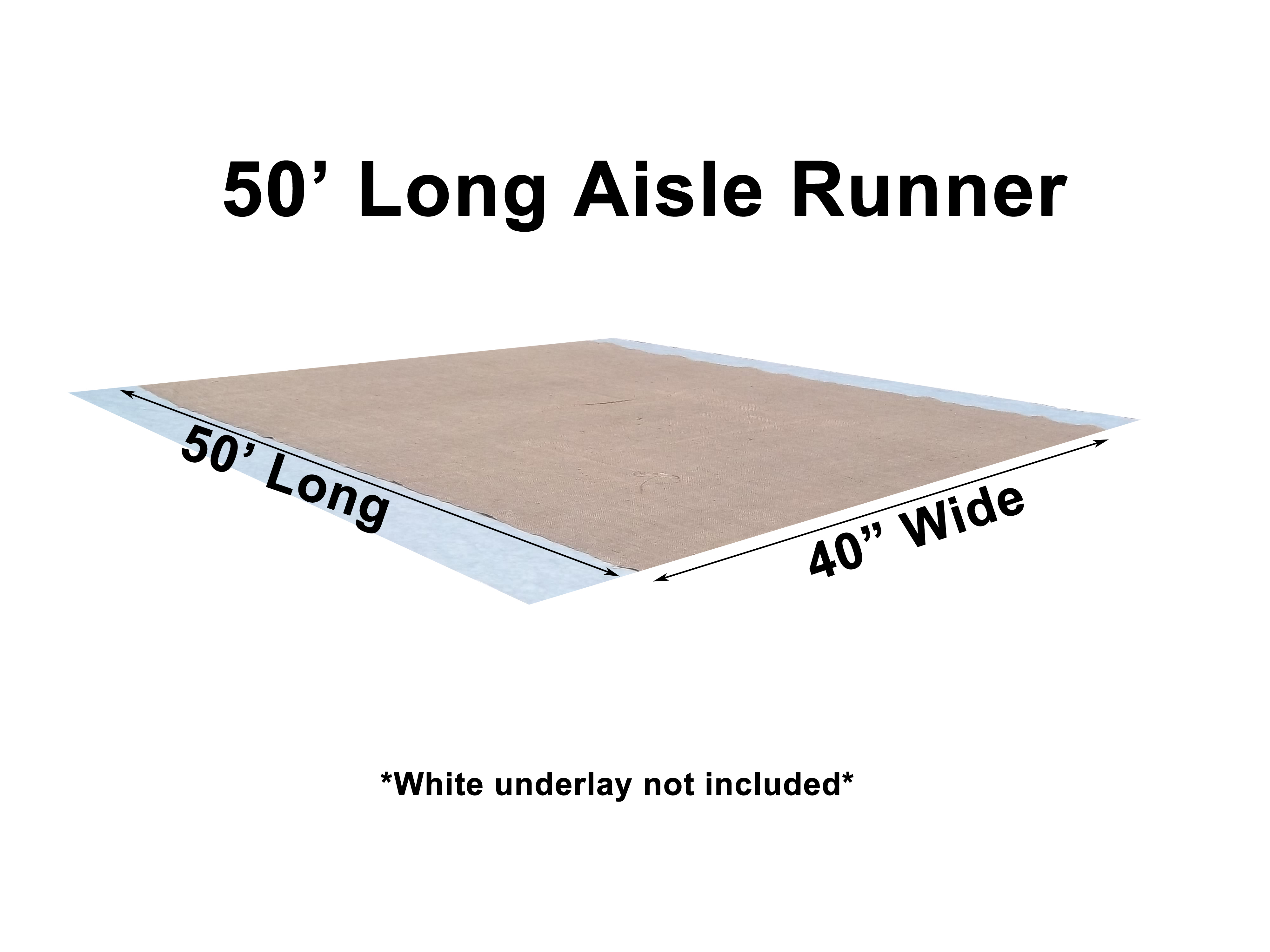 40" Inch Width Burlap Aisle Runner - 50 Feet - Click Image to Close