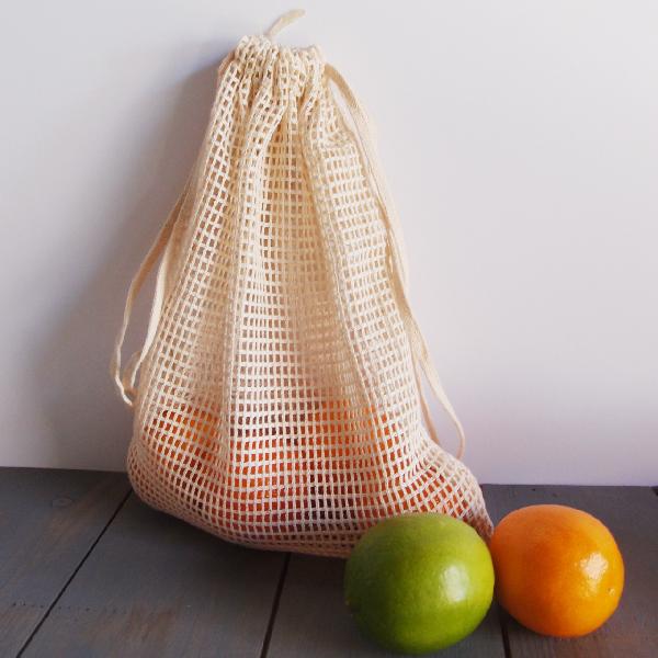 Cotton Mesh Bags with Drawstring 6.5" x 12" (12 pk)