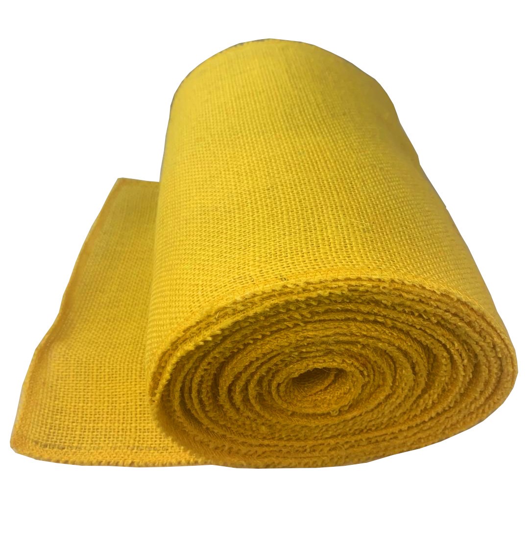 9" Yellow Burlap Ribbon 10 Yard Roll (Serged) Made in USA