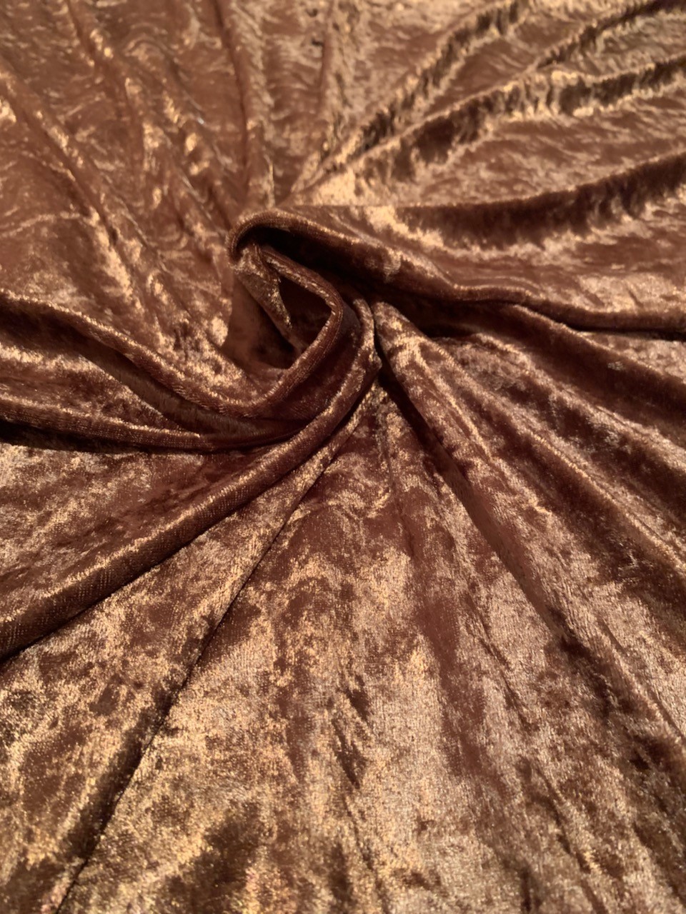 58" Brown Stretch Velour Fabric - By The Yard