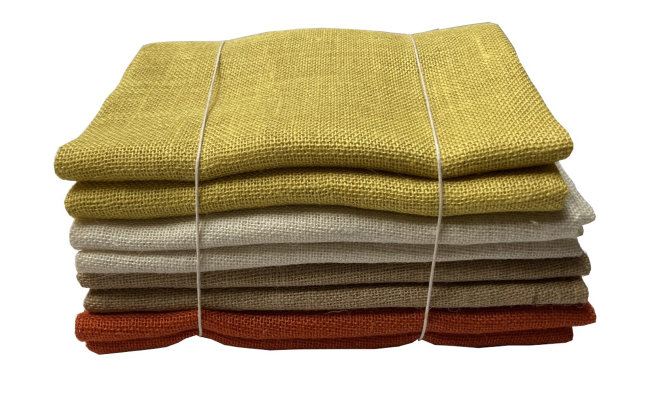 4 Pack Colored Burlap Bundle 2 Yards Per Color BS,NT,WH,YELLOW