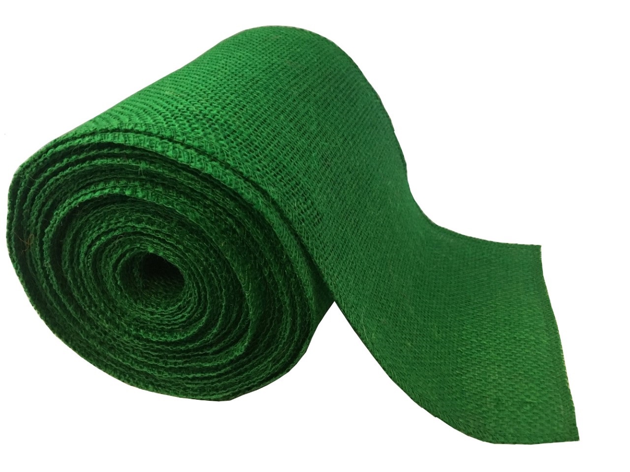 6" Emerald Burlap Ribbon - 10 Yards (Serged) Made in USA - Click Image to Close