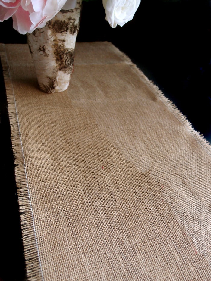 Burlap Table Runner with Fringed Edges 14" x 10 Yards