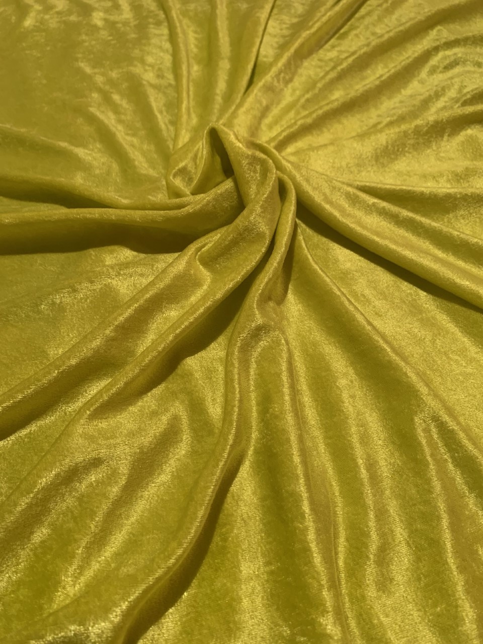 58" Lime Stretch Velour Fabric - By The Yard