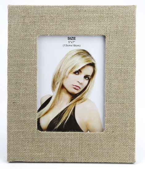 Burlap Picture Frame 8.5" x 10.5" - Click Image to Close
