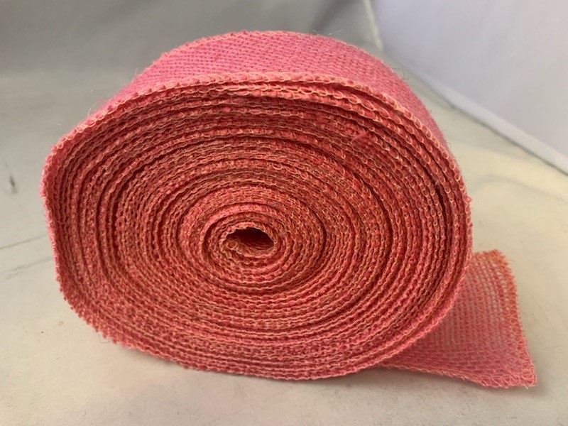 2" Pink Burlap Ribbon - 10 Yards (Serged) Made in USA