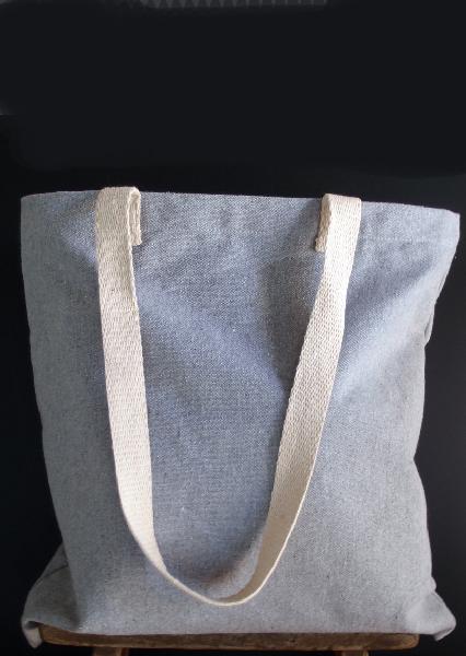 15"W x 15"H Grey Recycled Canvas Tote Bag