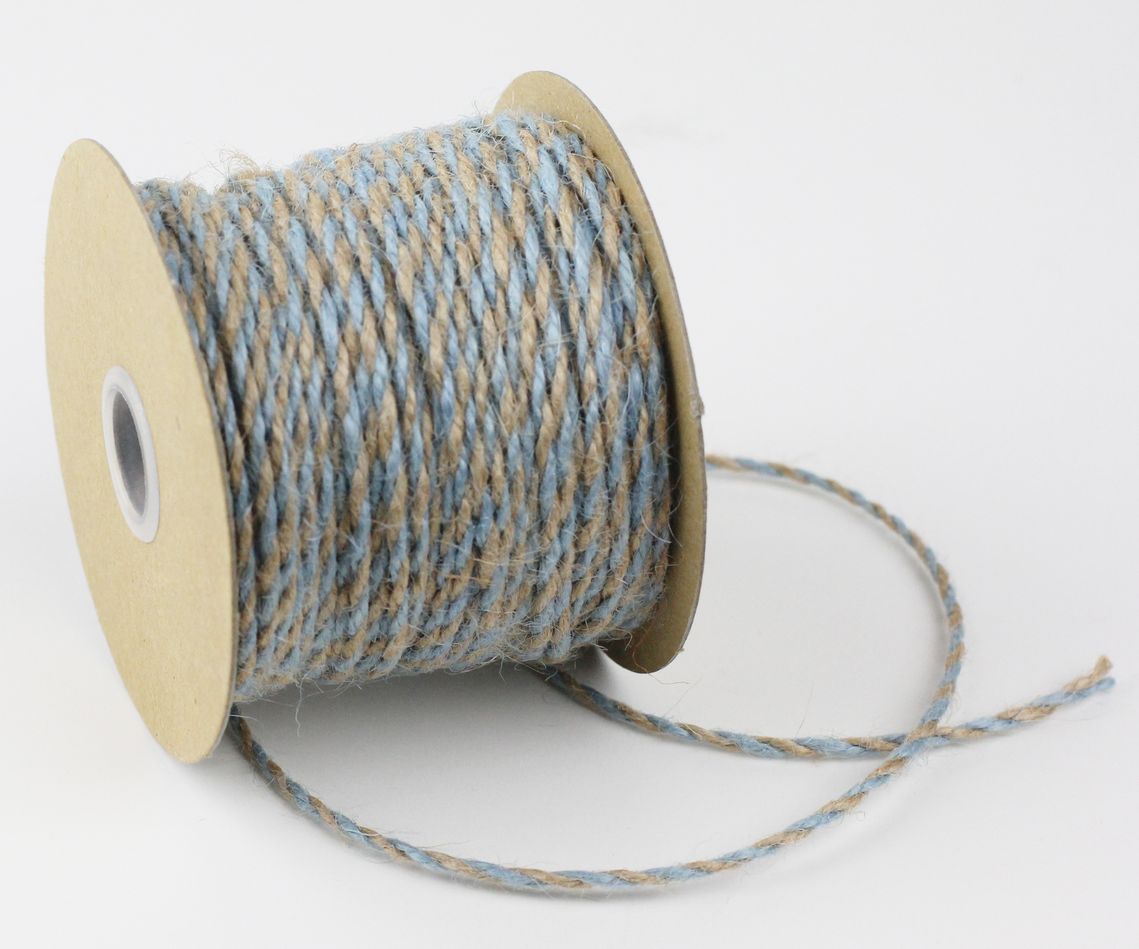 2.5 mm Light Blue/Natural Jute Twine - 50 Yards - Click Image to Close