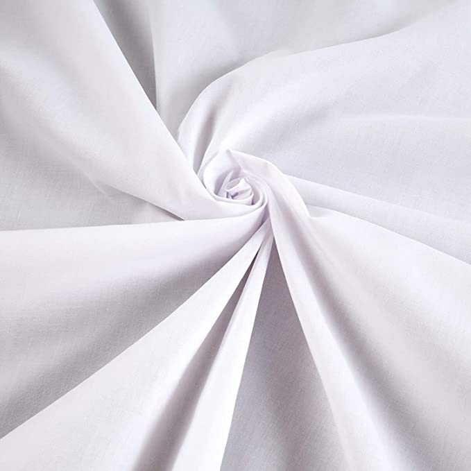58/60" White Broadcloth Fabric - Per Yard