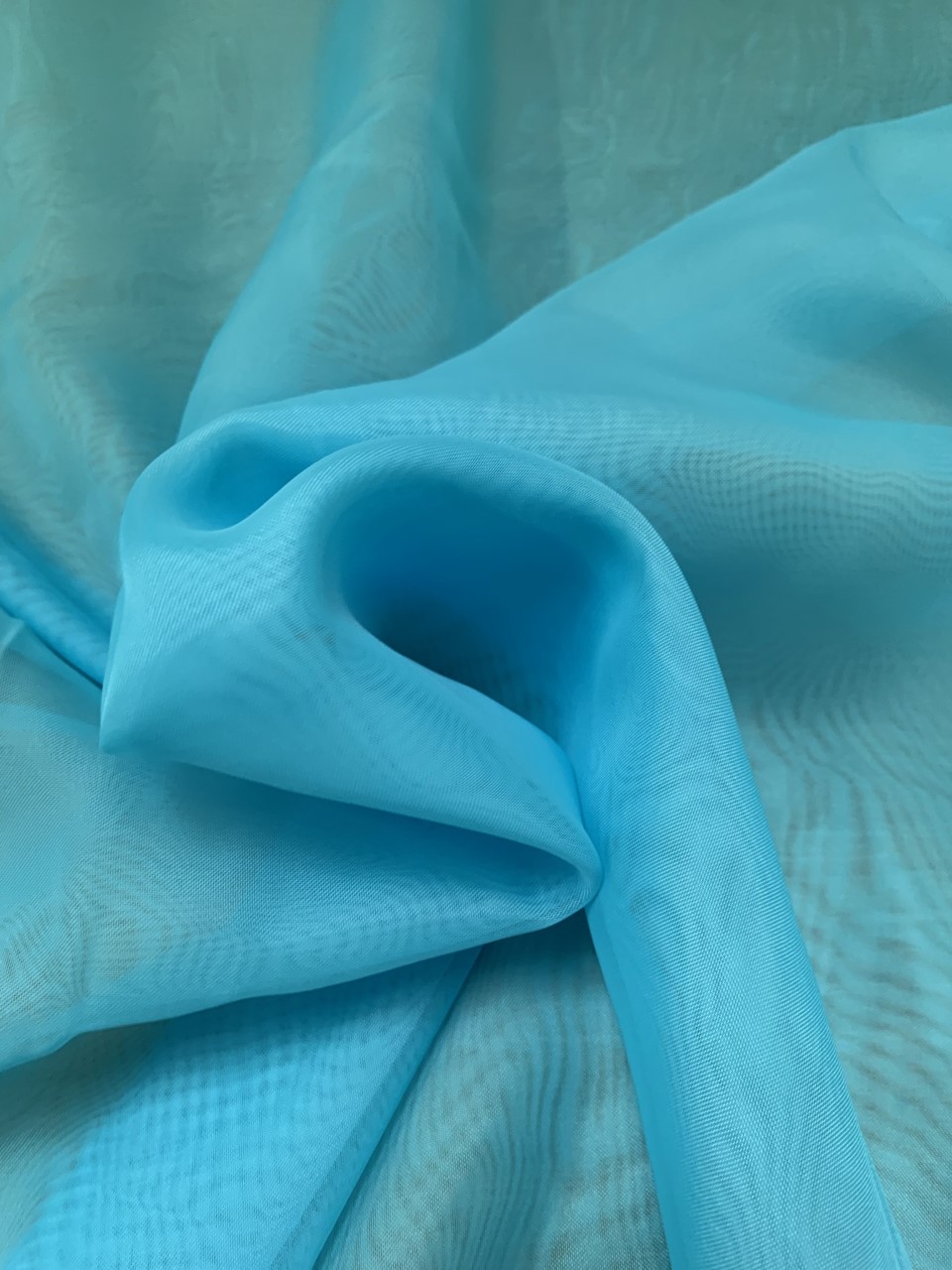 118" Aquamarine Voile Fabric By The Yard - Click Image to Close