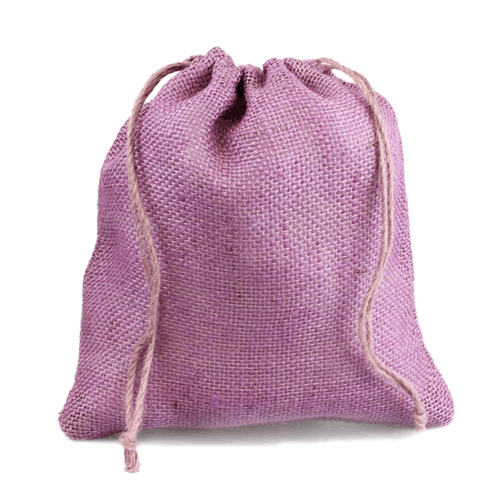 10 x 12 Lavender Burlap Bag with Drawstring (10/pk) - Click Image to Close