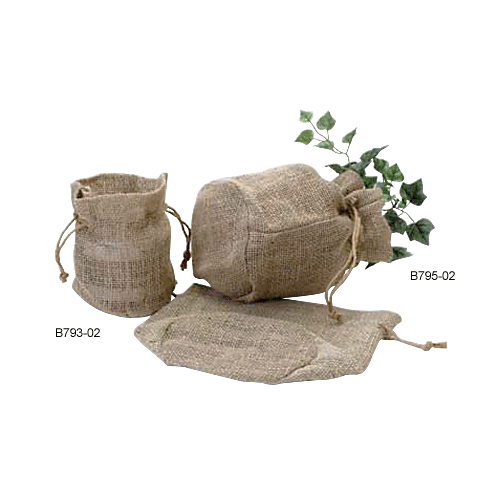 7.5" x 6" x 4" Jute Bag with Round Bottom - Click Image to Close