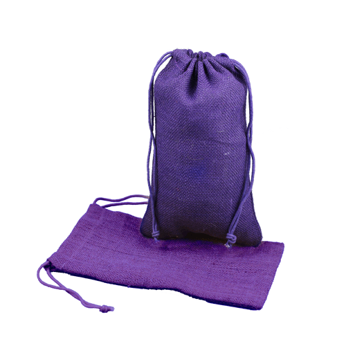 6" x 10" Purple Burlap Bag with Drawstring (12/pk) - Click Image to Close