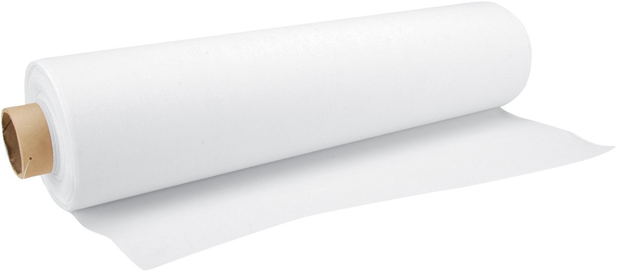 25" Wide Buckram Fabric By The Yard - White 100% Cotton - Click Image to Close