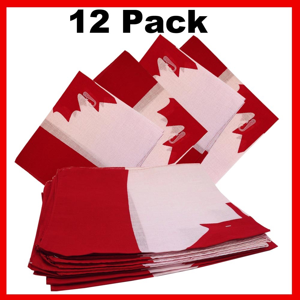 Canadian Flag Bandana - 22" X 22" 100% Cotton - Click Image to Close