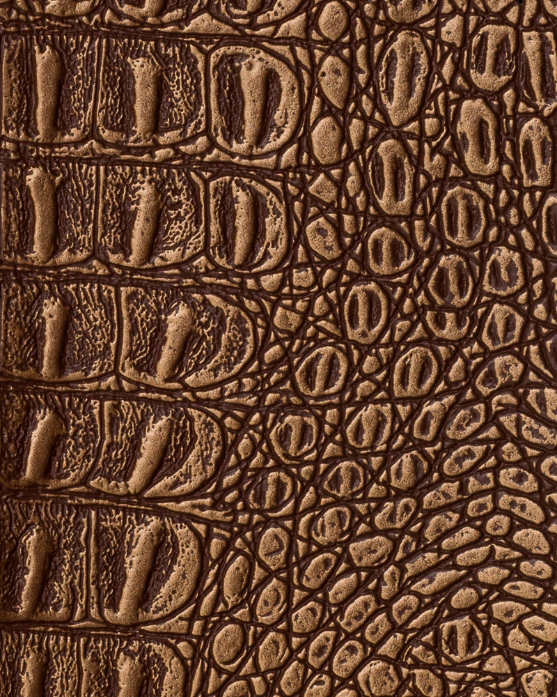 54" Copper Metallic Gator Faux Leather Fabric - By The Yard
