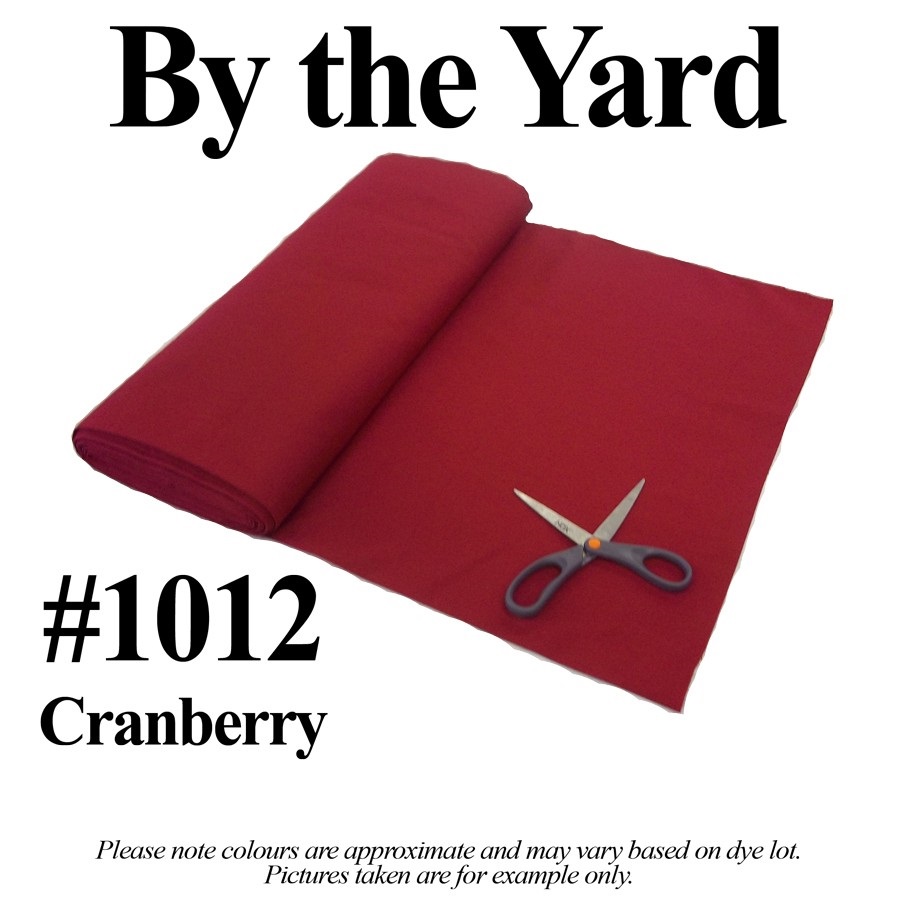 Cranberry Broadcloth Fabric 45" Wide - By The Yard