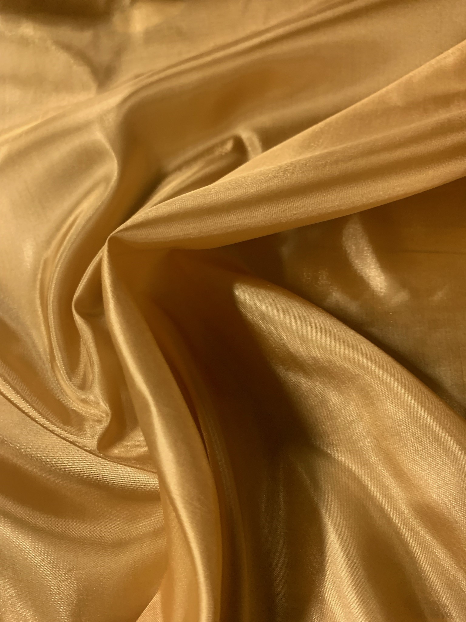 Gold Lining Fabric 60" By The Yard - 100% Polyester - Click Image to Close