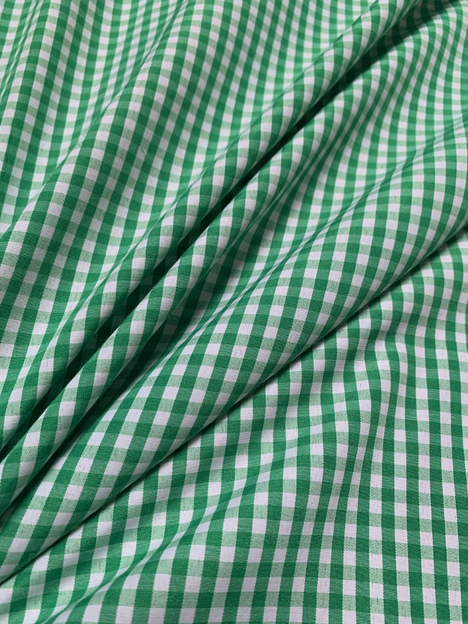 1/8" Kelly Gingham Fabric 60" Wide By The Yard Poly Cotton Blend