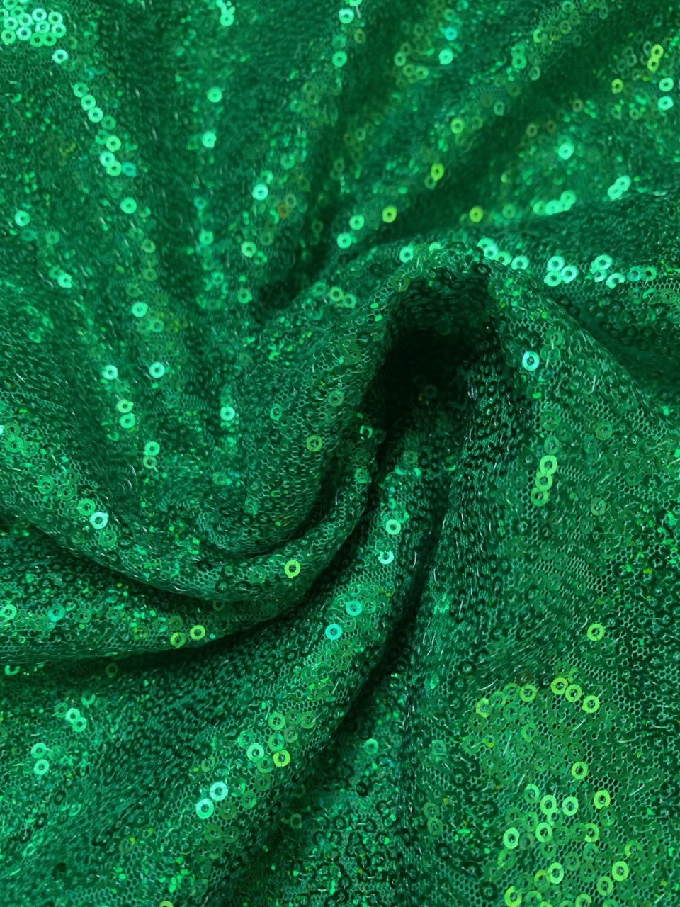 3MM Green Mini Sequin Fabric By The Yard - 53/54â€
