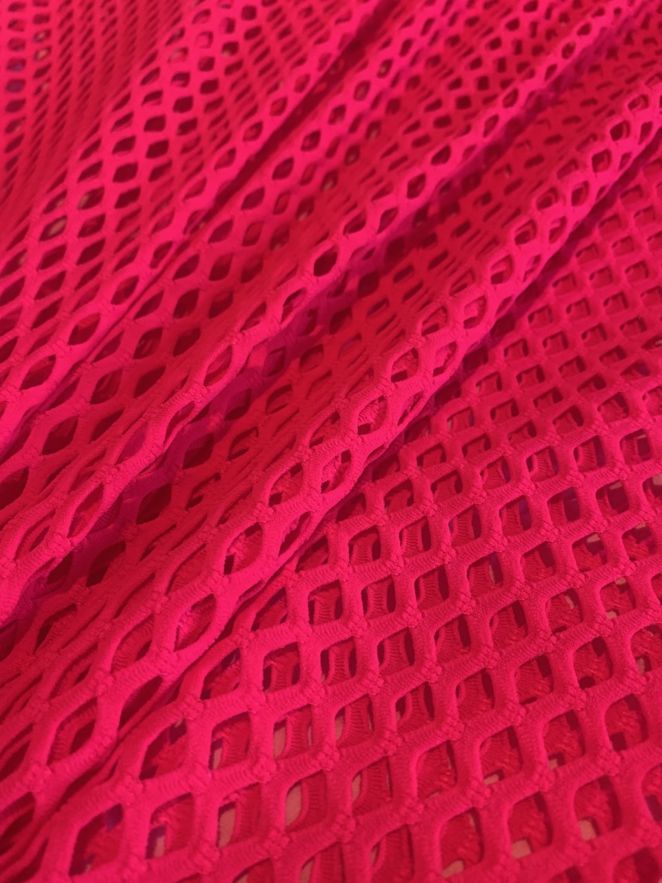 58" Hot Pink Poly Mesh Fabric BTY 75% Poly 17% Nylon 8% Spandex