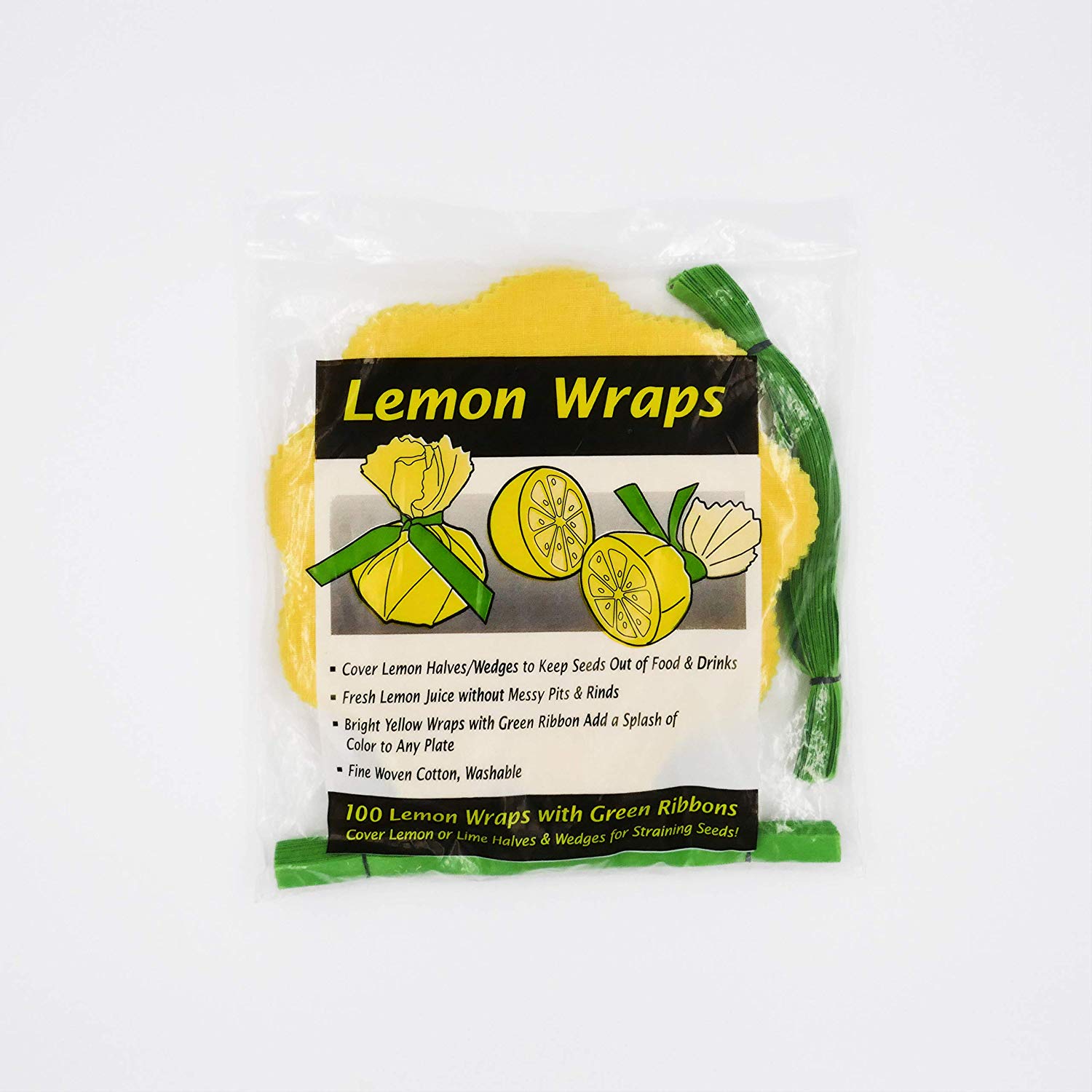 Lemon Wraps - 100 Pack With Green Ribbons
