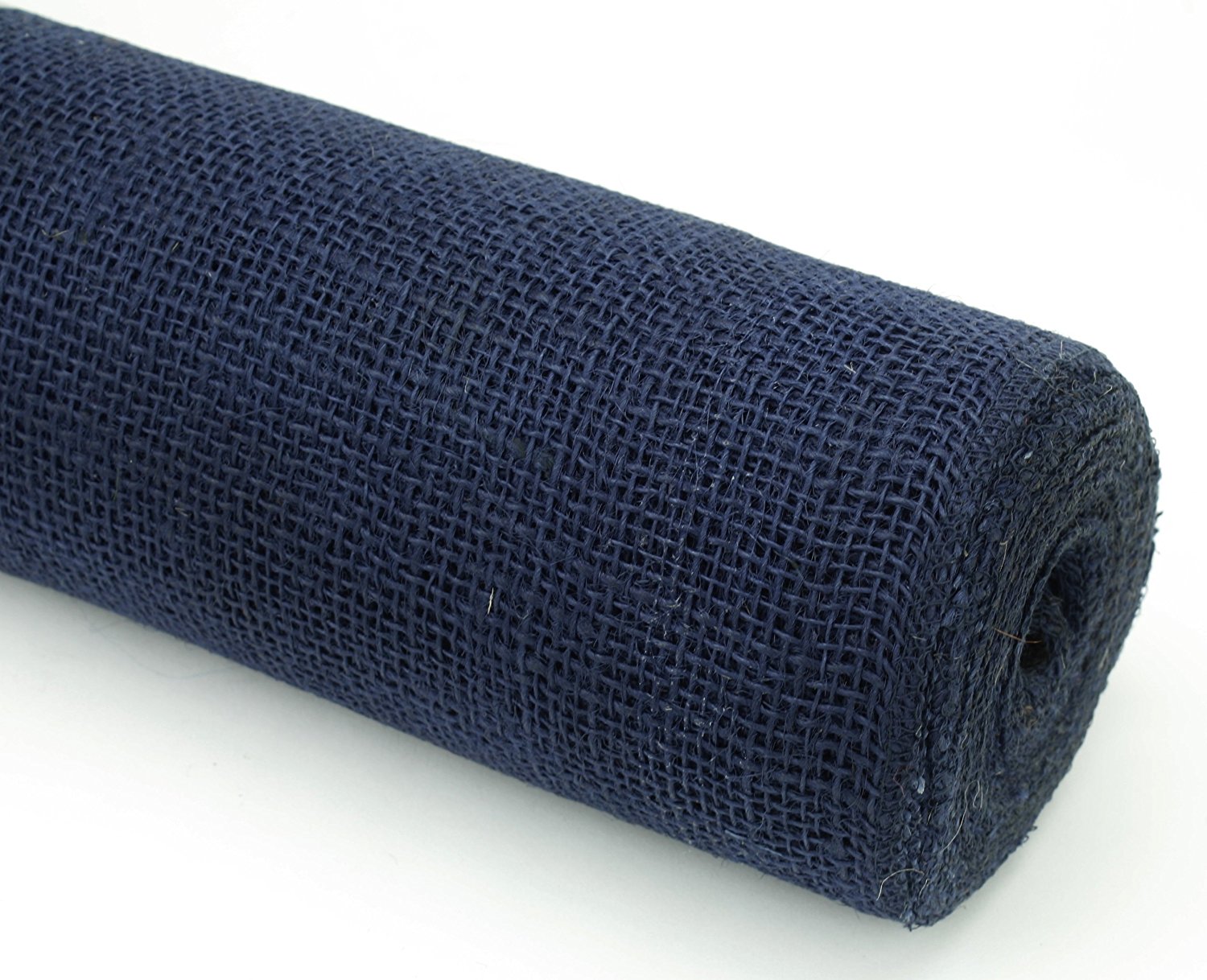14" Navy Burlap Roll 10 Yards (Sewn Edges) Made In USA - Click Image to Close