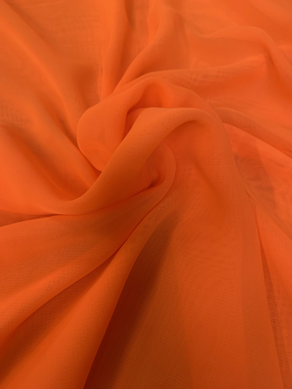 58" Orange Chiffon Fabric By The Yard - Polyester
