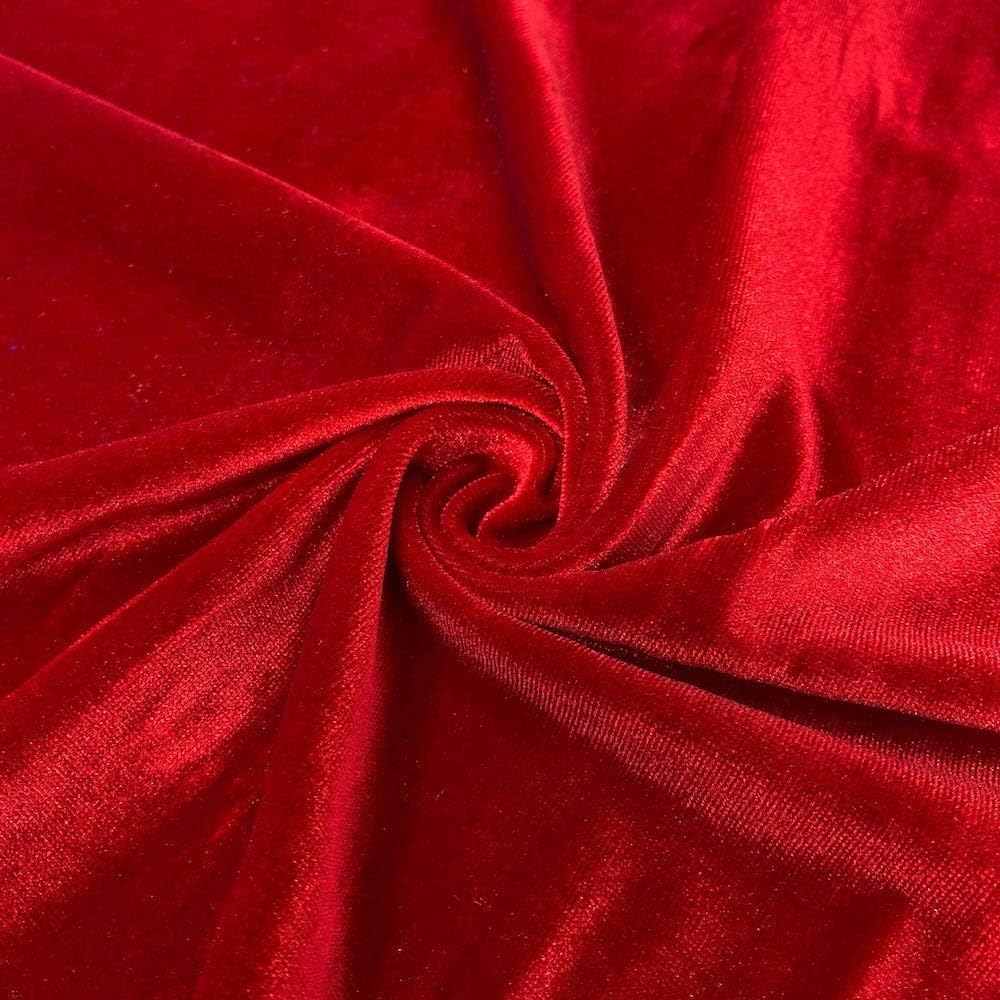 58/60" Red Stretch Velvet Fabric 60 Yard Roll (Free Shipping)
