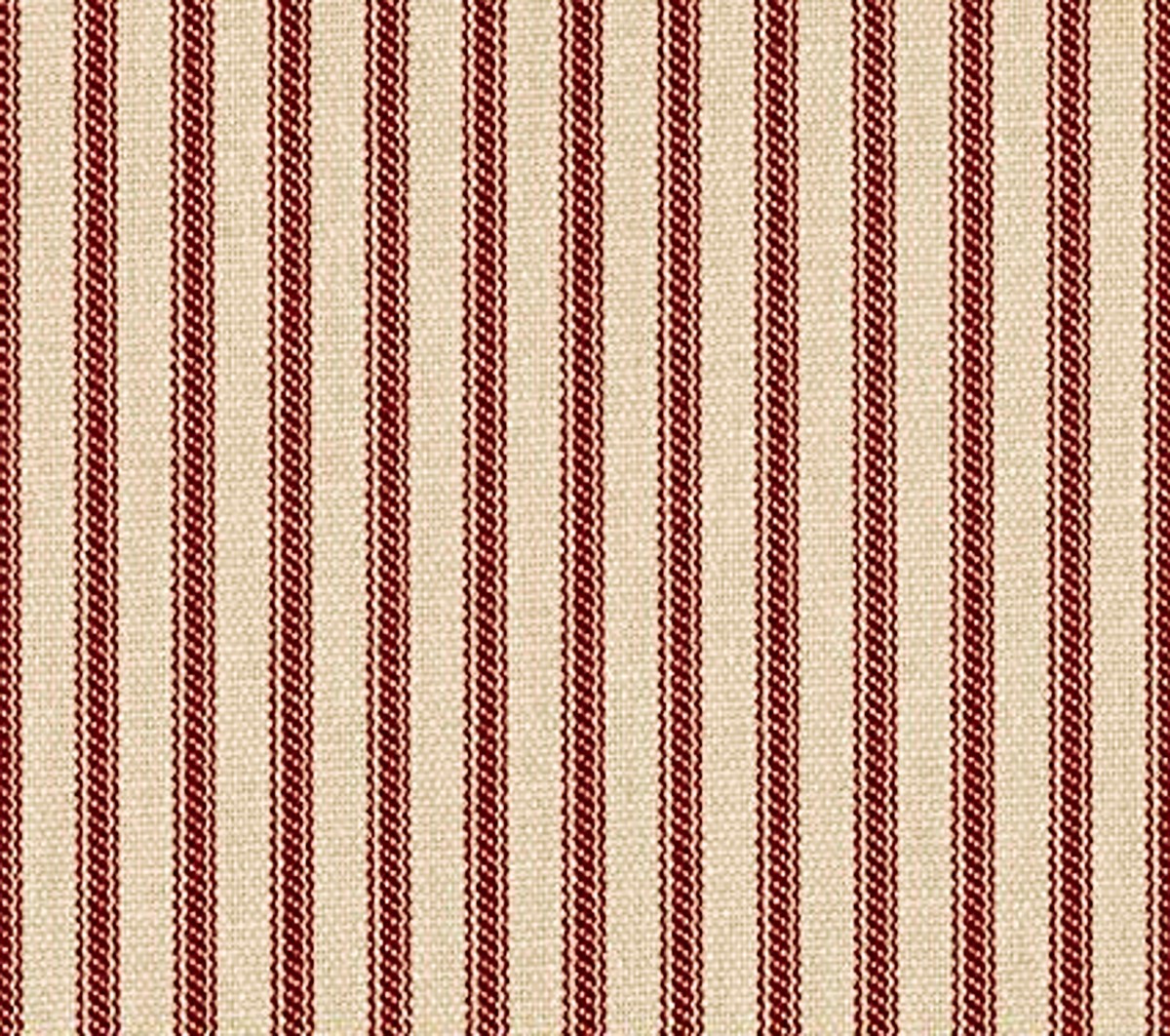54" Red Stripe Ticking Fabric - Per Yard