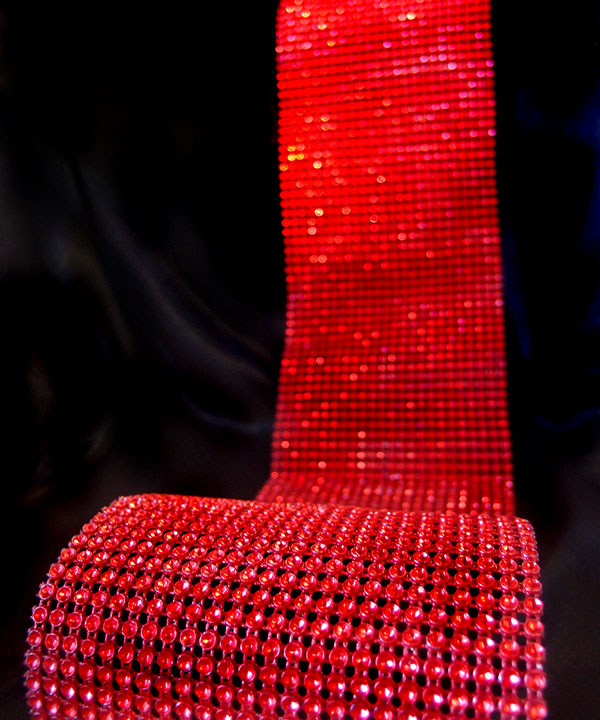 Red Diamond Wrap with Reflective Impressions 4.5" Wide x 30 Ft