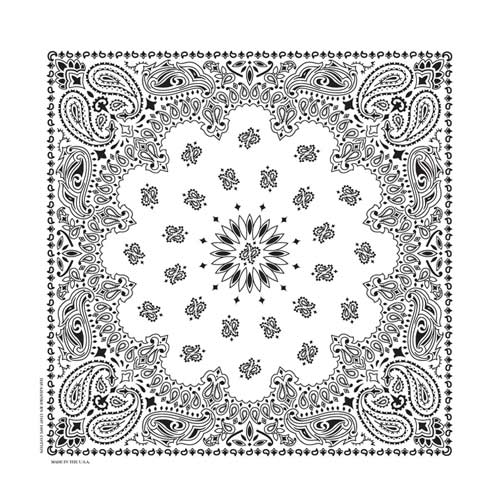 White Bandanas Solid Color 22" X 22" (12 Pack)