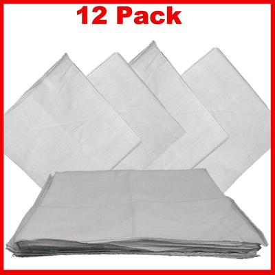 White Bandanas Solid Color 22" X 22" (12 Pack)