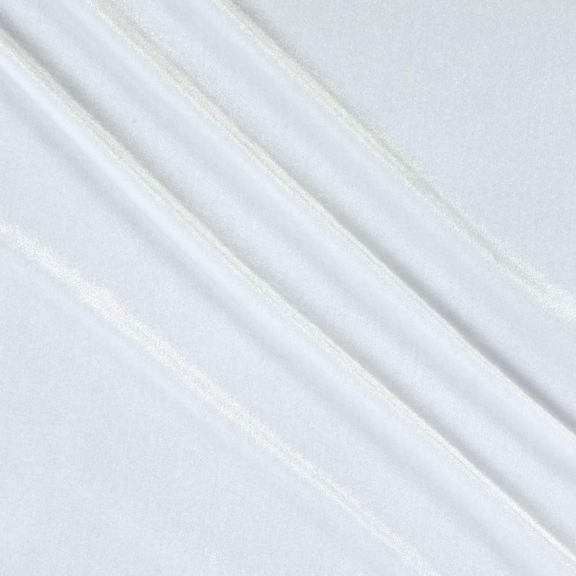 58/60" White Stretch Velvet Fabric 60 Yard Roll (Free Shipping)