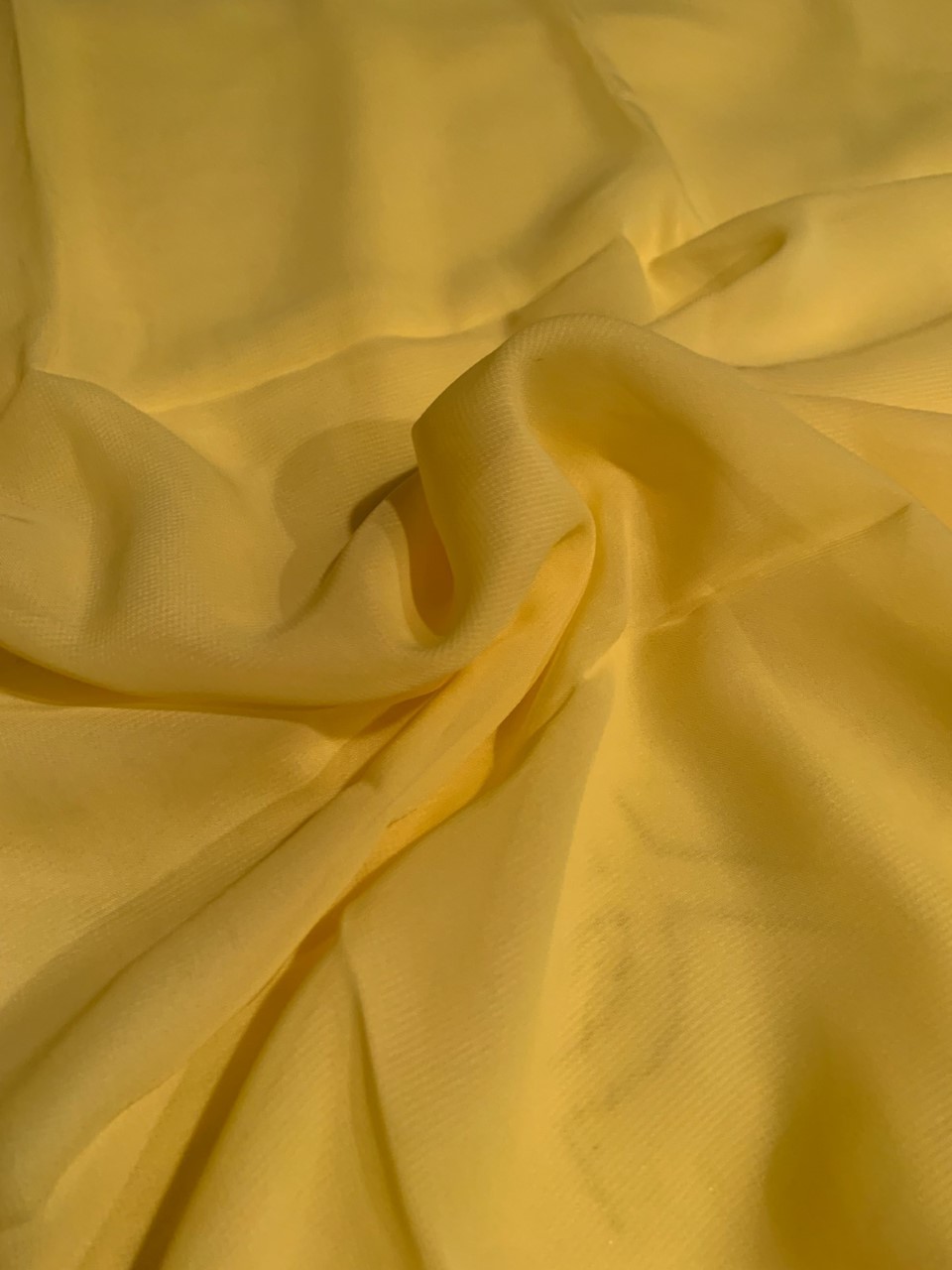 58" Yellow Chiffon Fabric By The Yard - Polyester